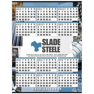 Custom Single-Sheet Span-A-Year - Small Promotional Custom Imprinted With Logo Custom Single-Sheet Span-A-Year - Small Promotional Custom Imprinted With Logo