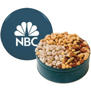 The Grand Tin - Mixed Nuts, Pistachios, Cashews Promotional Custom Imprinted With Logo The Grand Tin - Mixed Nuts, Pistachios, Cashews Promotional Custom Imprinted With Logo
