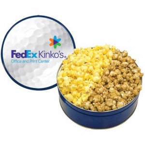 King Size Popcorn Tin Promotional Custom Imprinted With Logo King Size Popcorn Tin Promotional Custom Imprinted With Logo