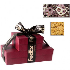 The Cosmopolitan - Chocolate Covered Pretzels & Cashews Promotional Custom Imprinted With Logo The Cosmopolitan - Chocolate Covered Pretzels & Cashews Promotional Custom Imprinted With Logo