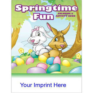 Coloring & Activity Book: Springtime Fun Promotional Custom Imprinted With Logo
