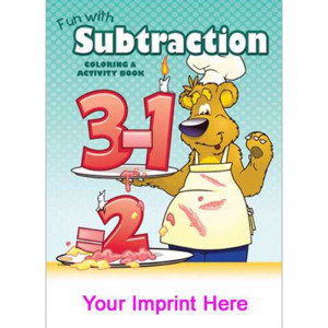 Coloring & Activity Book: Fun with Subtraction. Promotional Custom Imprinted With Logo Coloring & Activity Book: Fun with Subtraction. Promotional Custom Imprinted With Logo