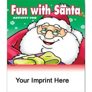 Activity Pad: Fun With Santa Promotional Custom Imprinted With Logo Activity Pad: Fun With Santa Promotional Custom Imprinted With Logo