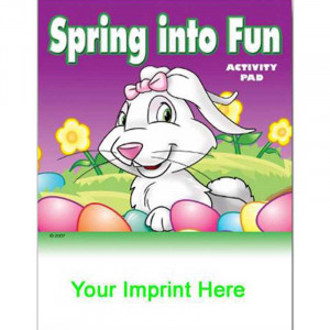 Activity Pad: Spring into Fun Promotional Custom Imprinted With Logo