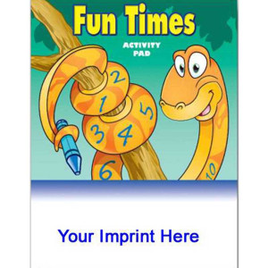 Activity Pad: Fun Times Promotional Custom Imprinted With Logo Activity Pad: Fun Times Promotional Custom Imprinted With Logo