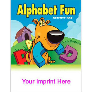 Activity Pad: Alphabet Fun Promotional Custom Imprinted With Logo