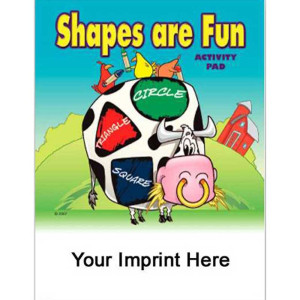 Activity Pad: Shapes are Fun Promotional Custom Imprinted With Logo