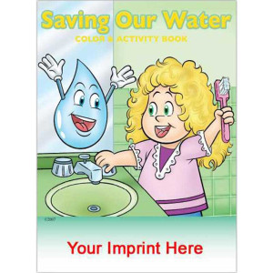 Coloring & Activity Book: Saving Our Water Promotional Custom Imprinted With Logo