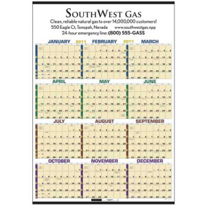 Time Management Span-A-Year - Laminated Promotional Custom Imprinted With Logo