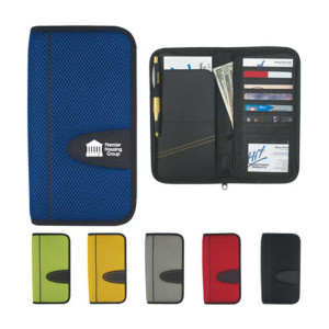 Eclipse Mesh Travel Wallet w/ Zipper Promotional Custom Imprinted With Logo