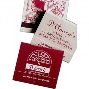 30 Matches - Brown on Beige/Burgundy on Gray Promotional Custom Imprinted With Logo
