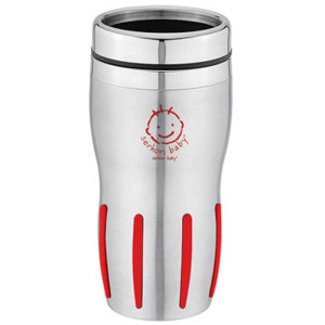 16 oz. Stainless Steel Travel Mug with Rubber Grip Promotional Custom Imprinted With Logo