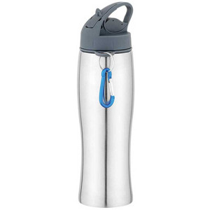 28 oz. Stainless Steel Sport Bottle with Carabiner Promotional Custom Imprinted With Logo 28 oz. Stainless Steel Sport Bottle with Carabiner Promotional Custom Imprinted With Logo