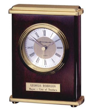 Debutante Rosewood Clock Promotional Custom Imprinted With Logo