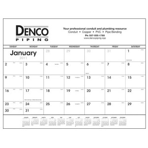 Desk Pad Calendar - Black & White Promotional Custom Imprinted With Logo Desk Pad Calendar - Black & White Promotional Custom Imprinted With Logo
