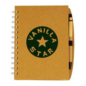 Value Recycled Journal with pen 5 x 7 Promotional Custom Imprinted With Logo