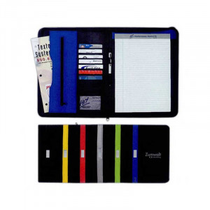 Contemporary Zippered Portfolio Promotional Custom Imprinted With Logo