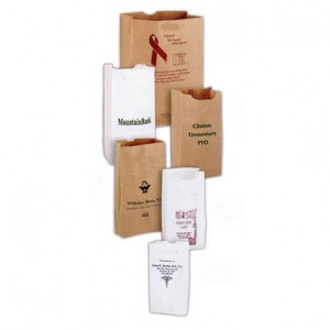6 x 12 1/2 Grocery Bag - Natural Promotional Custom Imprinted With Logo