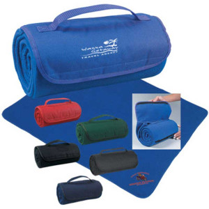 Embroidered Roll-Up Blanket Promotional Custom Imprinted With Logo Embroidered Roll-Up Blanket Promotional Custom Imprinted With Logo