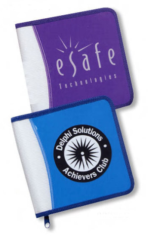 Zippered Vinyl CD Holder Promotional Custom Imprinted With Logo