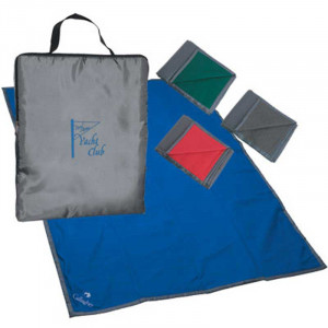 Reversible Fleece/Nylon Blanket with Carry Case - Silk Screen Promotional Custom Imprinted With Logo