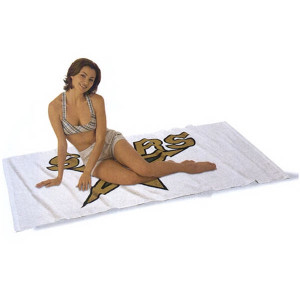Economy White Beach Towel Promotional Custom Imprinted With Logo