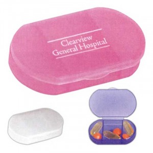 Oval Shape Pill Holder Promotional Custom Imprinted With Logo