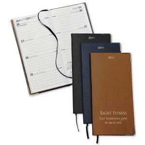 Bach Weekly Pocket Diary with Gold Corners Promotional Custom Imprinted With Logo Bach Weekly Pocket Diary with Gold Corners Promotional Custom Imprinted With Logo