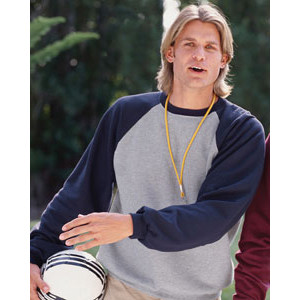 Jerzees NuBlend Cotton/Poly Raglan Crew Neck Sweatshirt Promotional Custom Imprinted With Logo