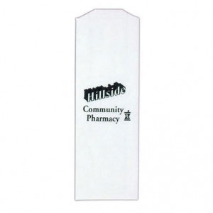3 1/2 x 10 White Prescription Bag Promotional Custom Imprinted With Logo