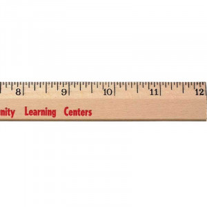 12 in. Clear Lacquer Beveled Wood Ruler Promotional Custom Imprinted With Logo