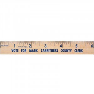 6 in. Natural Finish Flat Wood Ruler - 7/8 in. Custom Imprinted With Logo