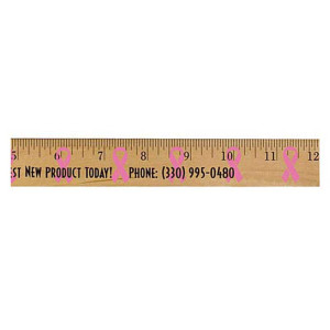 12 in. Background Ruler - Ribbon Promotional Custom Imprinted With Logo