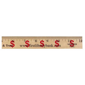 12 in. Background Ruler - Dollar Sign/Financial Custom Imprinted With Logo