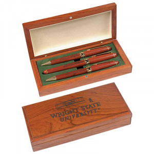 Executive Rosewood Pen Set Promotional Custom Imprinted With Logo