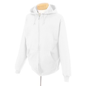 Jerzees NuBlend Full-Zip Hooded Sweatshirt - White Promotional Custom Imprinted With Logo
