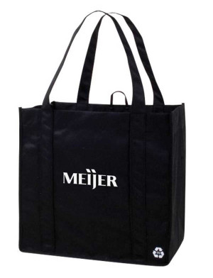 V Natural Recycled PET Grocery Tote Promotional Custom Imprinted With Logo V Natural Recycled PET Grocery Tote Promotional Custom Imprinted With Logo