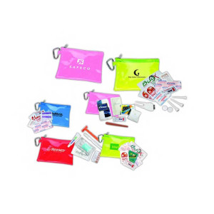 Large Translucent Pouch With Carabiner Promotional Custom Imprinted With Logo