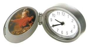 Photo Frame Alarm Clock-Oval Promotional Custom Imprinted With Logo