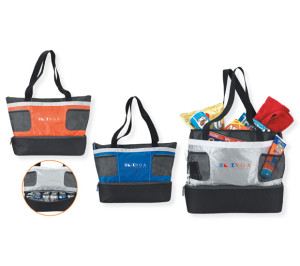 Double Decker Cooler Tote Promotional Custom Imprinted With Logo