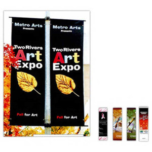 Heavy Polyester Avenue Pole Banner Promotional Custom Imprinted With Logo