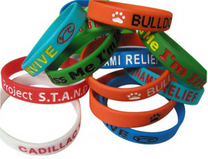 Awareness Bracelets - Screen Printed Promotional Custom Imprinted With Logo