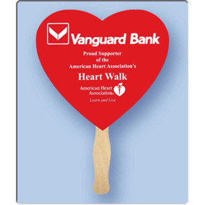 Heart Fan Promotional Custom Imprinted With Logo