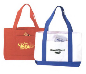 Solid Color Poly Tote Promotional Custom Imprinted With Logo