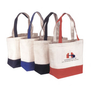 Two-Tone Canvas Boat Tote Promotional Custom Imprinted With Logo