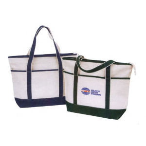 Deluxe Canvas Boat Tote with Zippered Top Promotional Custom Imprinted With Logo
