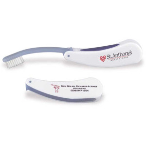 Fold Away Toothbrush Promotional Custom Imprinted With Logo Fold Away Toothbrush Promotional Custom Imprinted With Logo