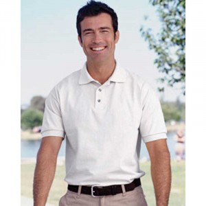 Jerzees Cotton Jersey Golf Shirt - White Promotional Custom Imprinted With Logo Jerzees Cotton Jersey Golf Shirt - White Promotional Custom Imprinted With Logo