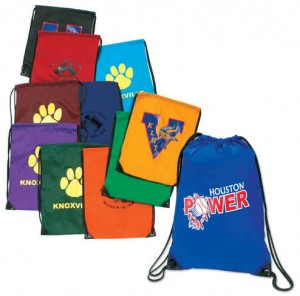 Vibrant Colored Drawstring Backsacks Promotional Custom Imprinted With Logo