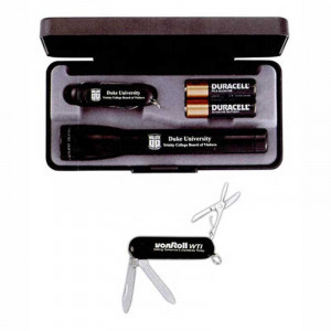 Mini Mag-Lite Flashlight w/Alpine Knife Promotional Custom Imprinted With Logo